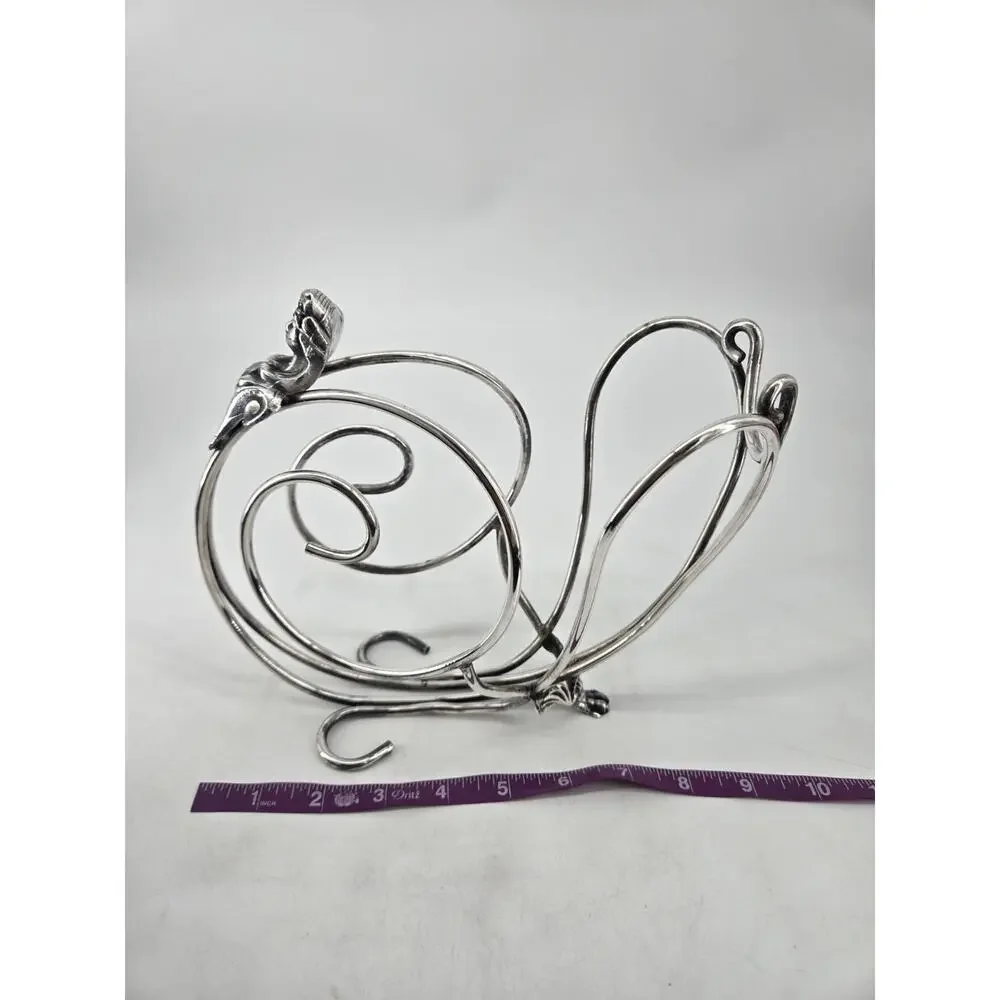 Vintage Art Nouveau Silver Plated Ornate Wine Bottle Cradle Holder Unbranded